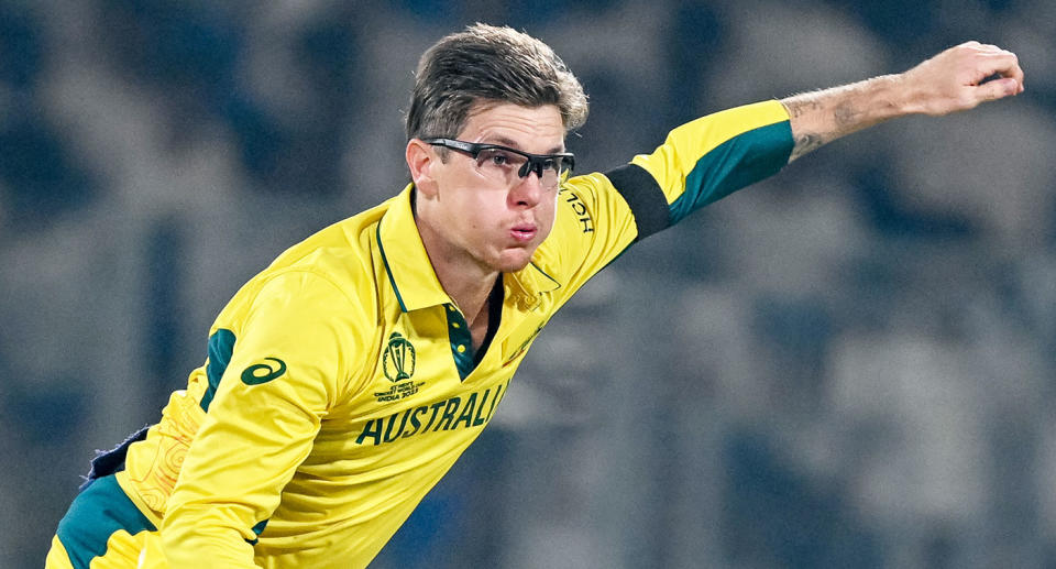 Pictured here, Adam Zampa bowling at the Cricket World Cup.