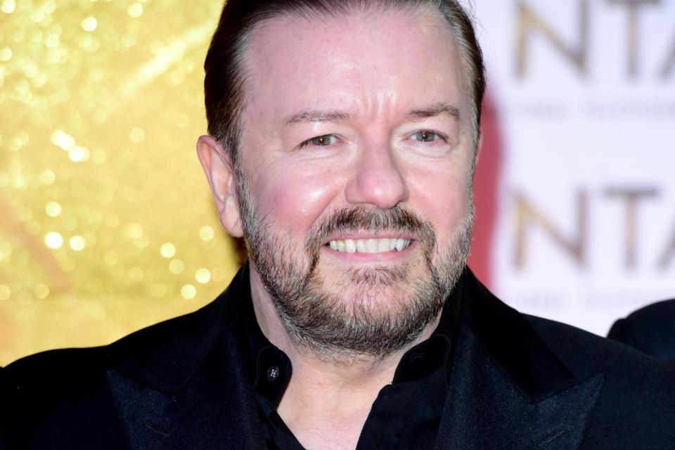 Ricky Gervais during the National Television Awards at London's O2 Arena: PA Wire/PA Images