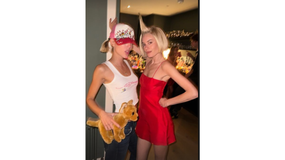 Princess Olympia dressed as Paris Hilton with Harry Styles' ex Camille Rowe