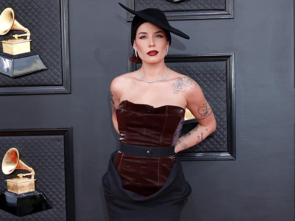 Halsey asks fans to ‘be gentle’ after revealing she had surgery three days before Grammys (Getty Images for The Recording A)