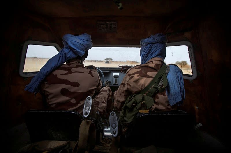 FILE PHOTO: Members of MINUSMA Chadian contingent patrol in Kidal