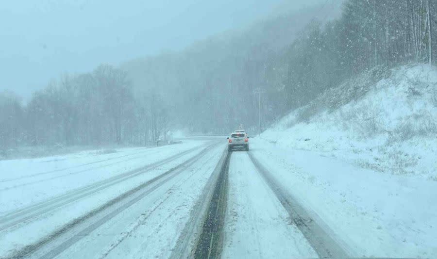 An image from Haywood County Emergency Services of Soco Road in Maggie Valley before 1 p.m. Monday.