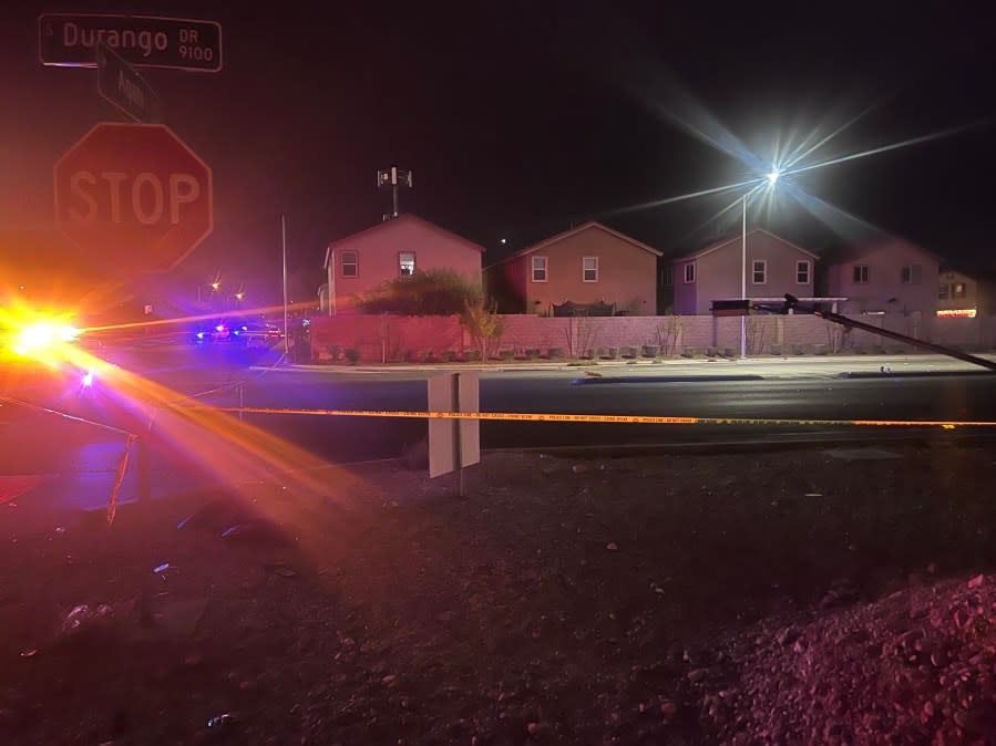 Deadly carjacking near Durango Drive and Agate Avenue on Dec. 27, 2024 (KLAS)
