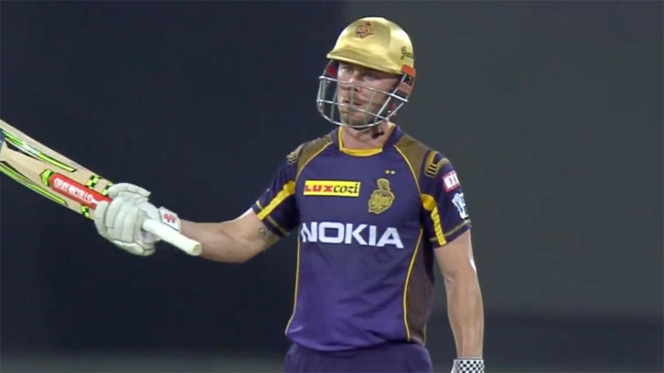 Lynn’s half century helped seal Kolkata’s place in the IPL play-offs. Pic: IPL