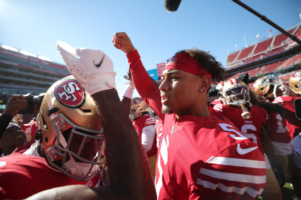 After a solid showing to open the NFL preseason, it's clear the 49ers are Trey Lance's team now. (Michael Zagaris/San Francisco 49ers/Getty Images)