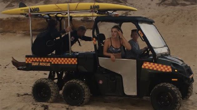 Onlookers watched lifeguards perform CPR on the beach in an attempt to save the family. Photo: 7 News