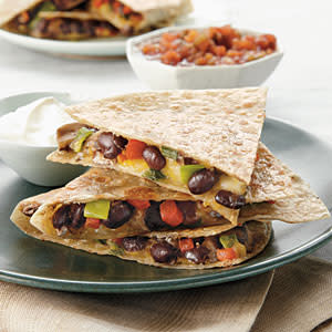 Portobello and Black Bean Quesadillas