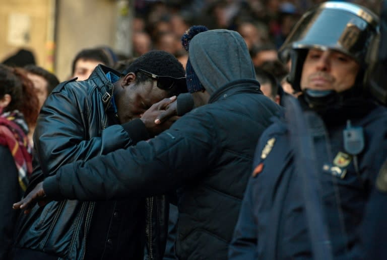 More than a thousand protesters gathered in memory of a Senegalese street vendor in Madrid on Friday