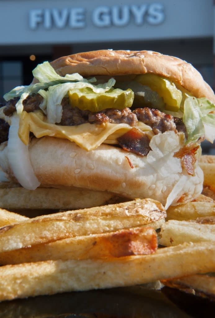 A burger and fries