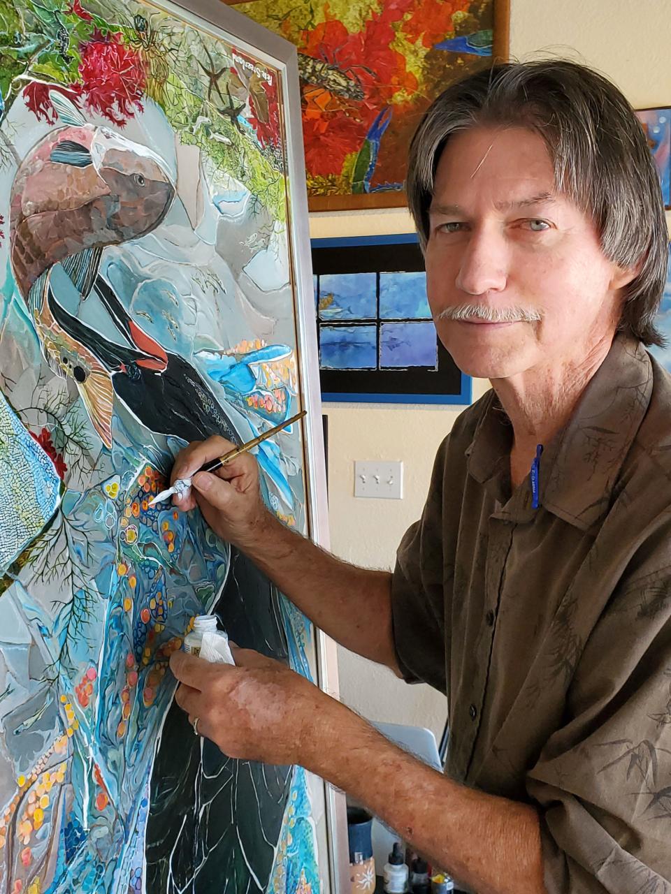 Artist Pete Steenland's "Floridian Flora & Fauna" exhibit will kick off with an opening reception at Studios of Cocoa Beach on April 5.