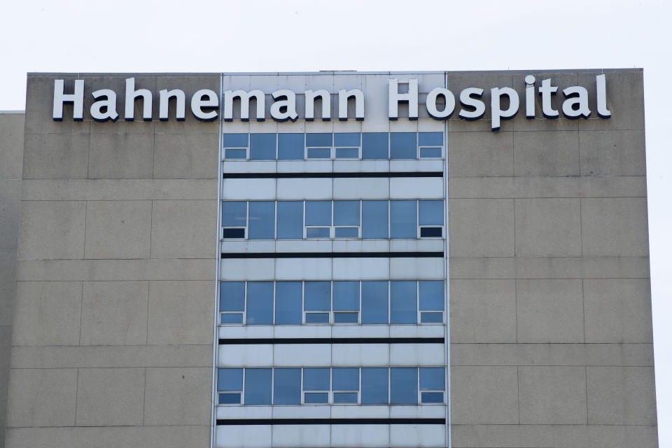 Shown is Hahnemann University Hospital in Philadelphia, Wednesday, June 26, 2019. The owner of hospital has announced it will close in September because of what the company calls "continuing, unsustainable financial losses." (AP Photo/Matt Rourke)