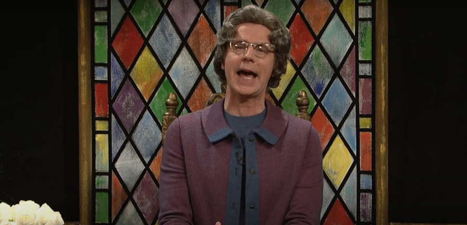 Dana Carvey as Enid Strict on ‘SNL’ (Saturday Night Live YouTube)