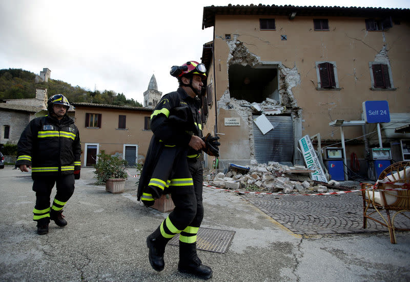 A Visso. Le centre de l'Italie a subi mercredi soir une série de séismes qui ont fait des dizaines de blessés et des dégâts importants, mais aucun mort n'est à déplorer. /Photo prise le 27 octobre 2016/REUTERS/Max Rossi