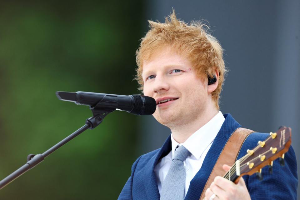 Ed Sheeran performing at the Platinum Jubilee (Hannah McKay/PA) (PA Archive)