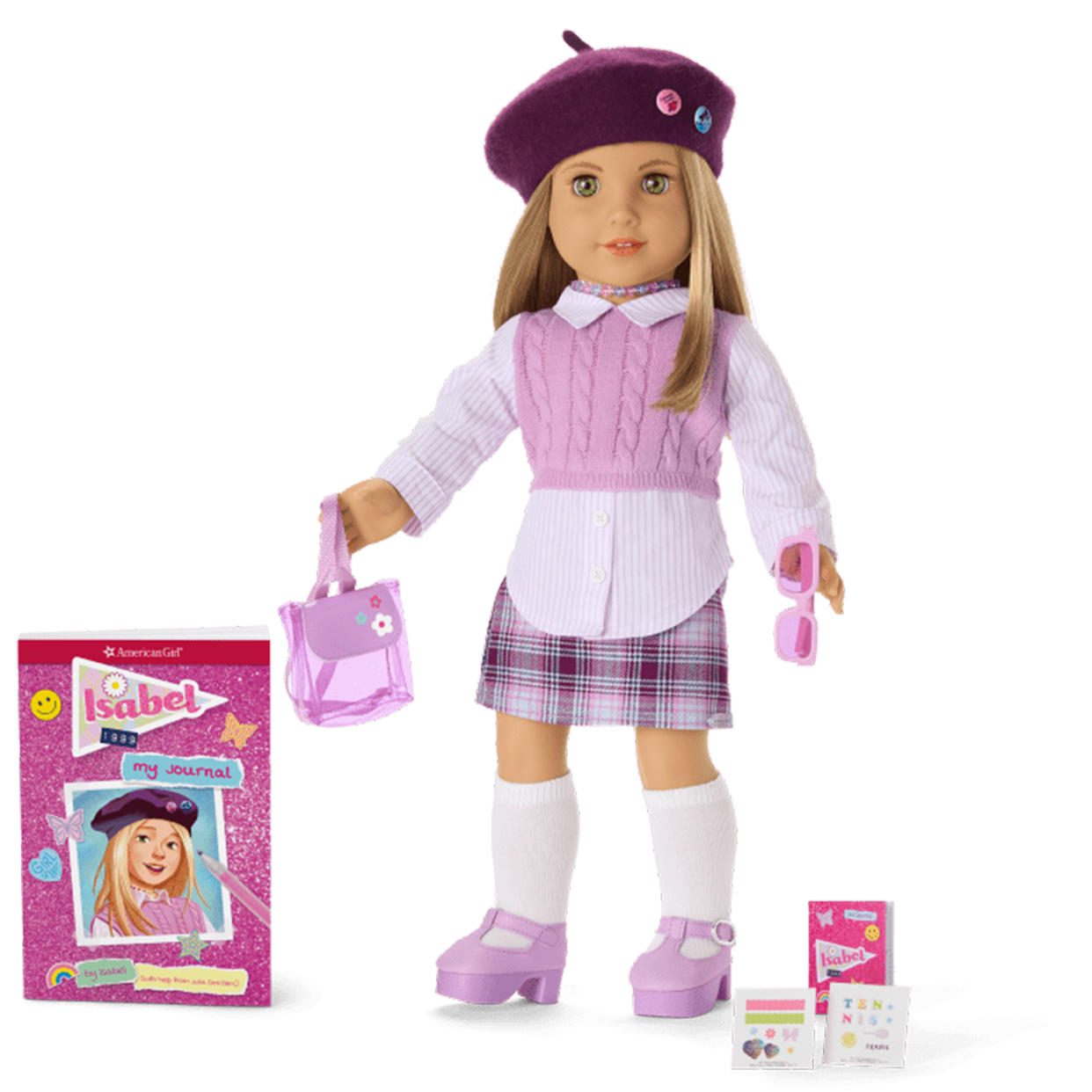 Isabel is all that and a bag a chips with her platform shoes and choker. (American Girl)