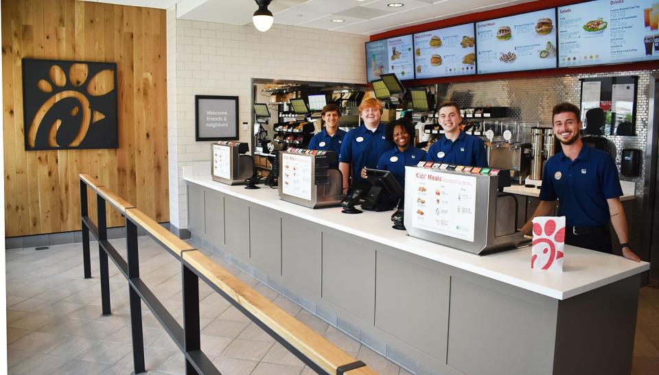 New staff and staff trainers at Chick-fil-A in Fall River.