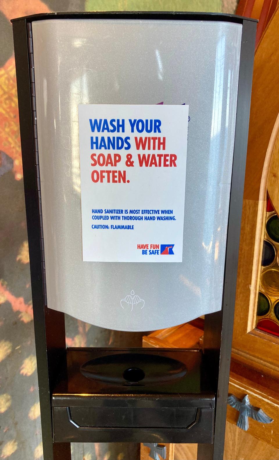 hand sanitizer machine on carnival legend