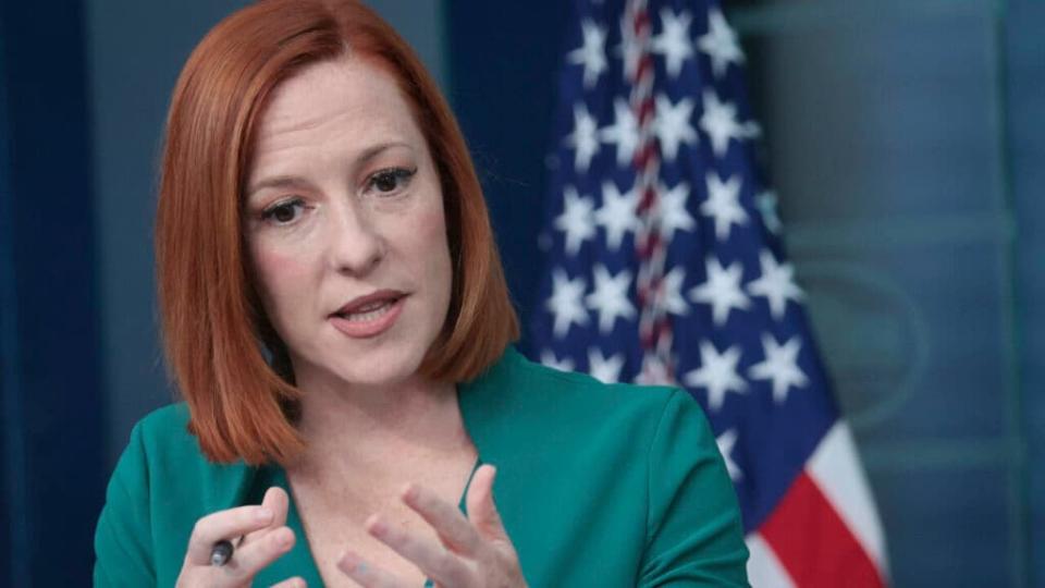 White House press secretary Jen Psaki answers questions during the daily briefing on March 17, 2022 in Washington, DC.(Photo by Win McNamee/Getty Images)
