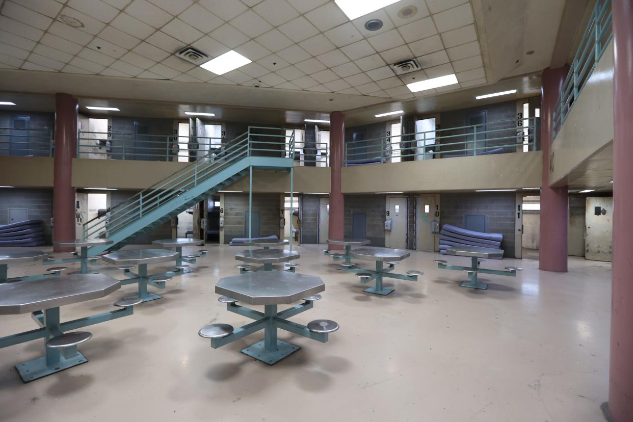 A pod inside the Oklahoma County jail is pictured in Oklahoma City, Friday, Aug. 25, 2023.