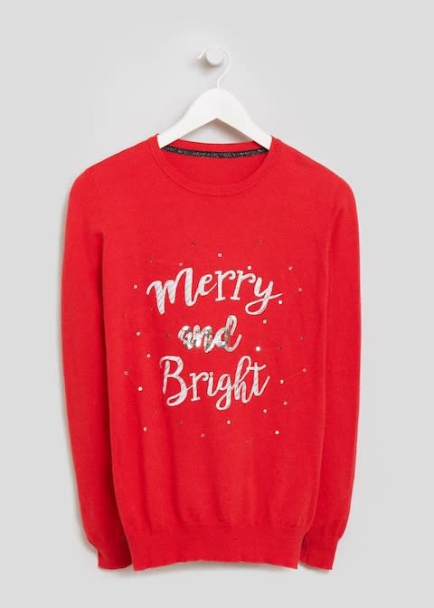 Merry & Bright Christmas Jumper - Credit: Matalan