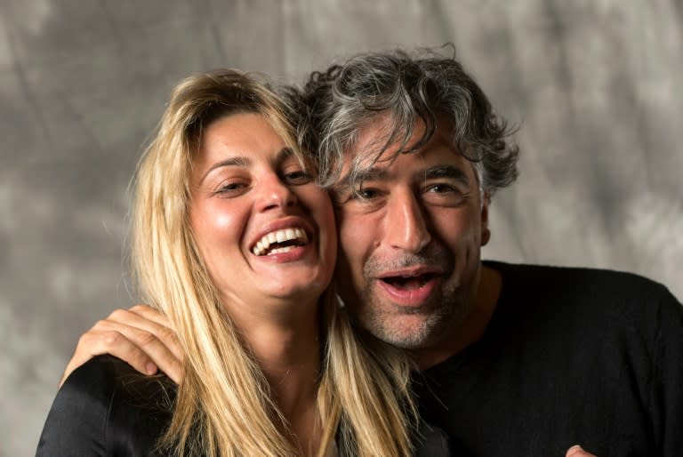 Actress Svena Alviti (L) and director Alexandre Amiel attend Colcoa French Film Festival, in Los Angeles, California, on April 26, 2017