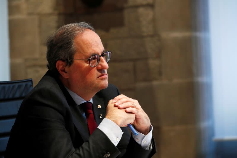Catalan Regional leader Torra attends an event at the Generalitat Palace in Barcelona