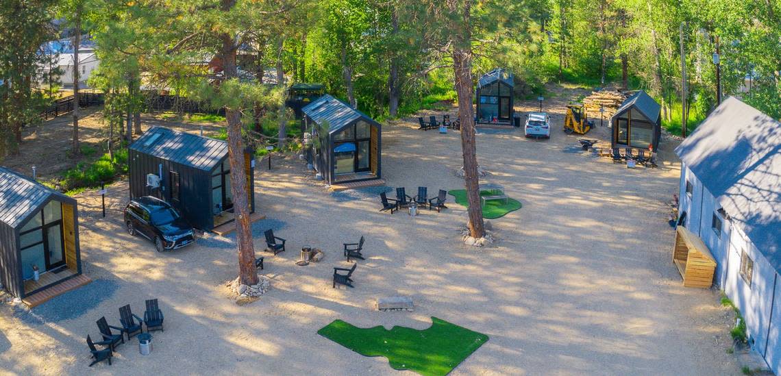 The Smokejumper Tiny Home Resort in Idaho City opened in July 2022 and includes seven tech-friendly luxury tiny homes.