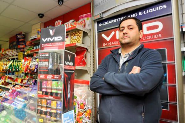 Mr Sharma in his shop.