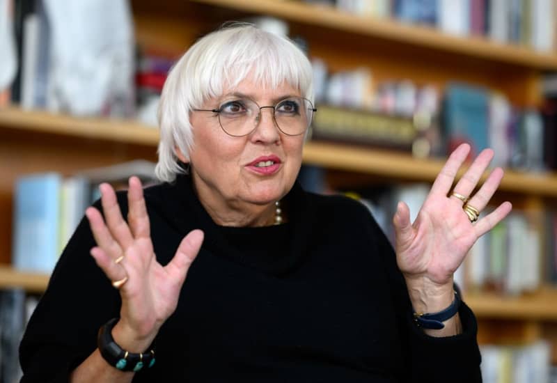 German Minister of State for Culture and the Media Claudia Roth sits in her office in the Federal Chancellery during an interview with Deutsche Presse-Agentur (dpa). Bernd von Jutrczenka/dpa