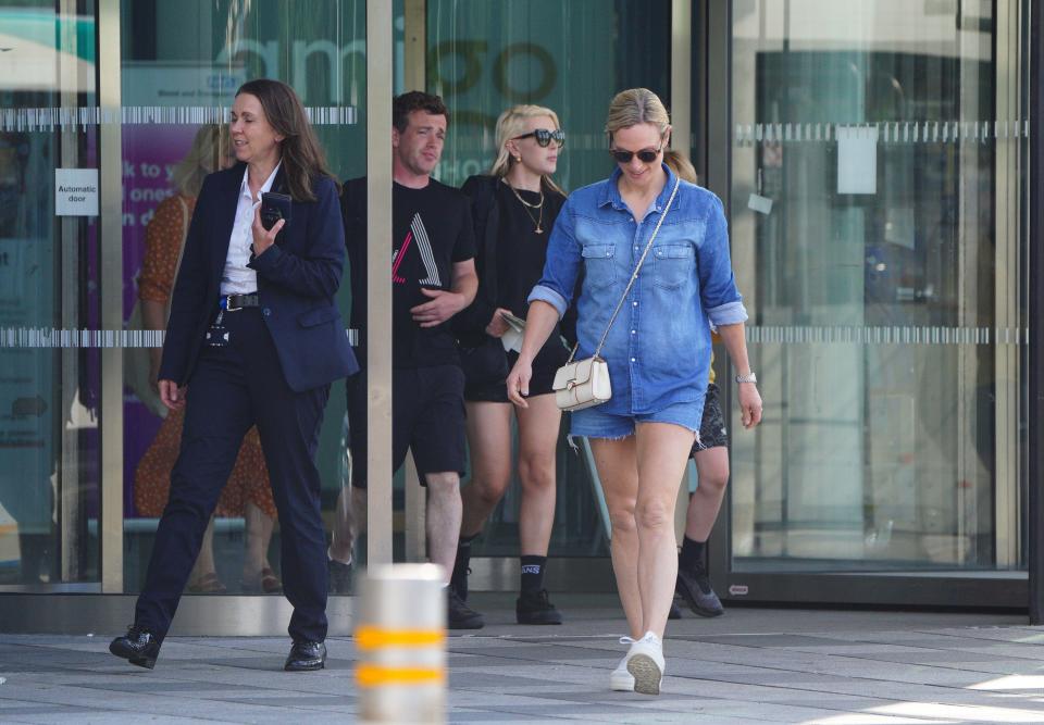 Zara Tindall leaving Southmead Hospital in Bristol where the Princess Royal is being treated after she 