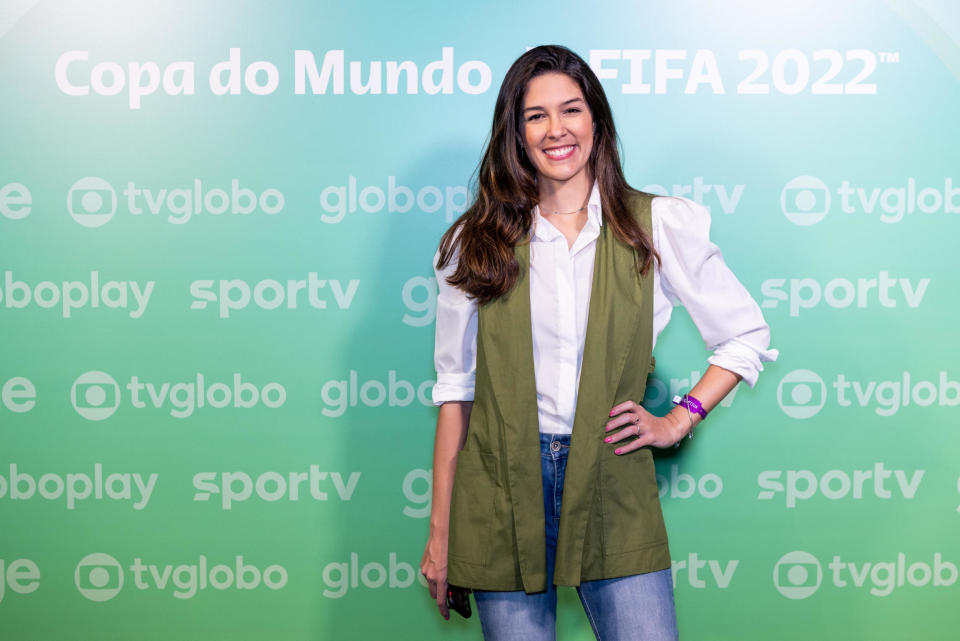 Renata Silveira fez hist&#xf3;ria ao narrar jogo da Copa do Mundo (Foto: Globo/Daniela Toviansky)
