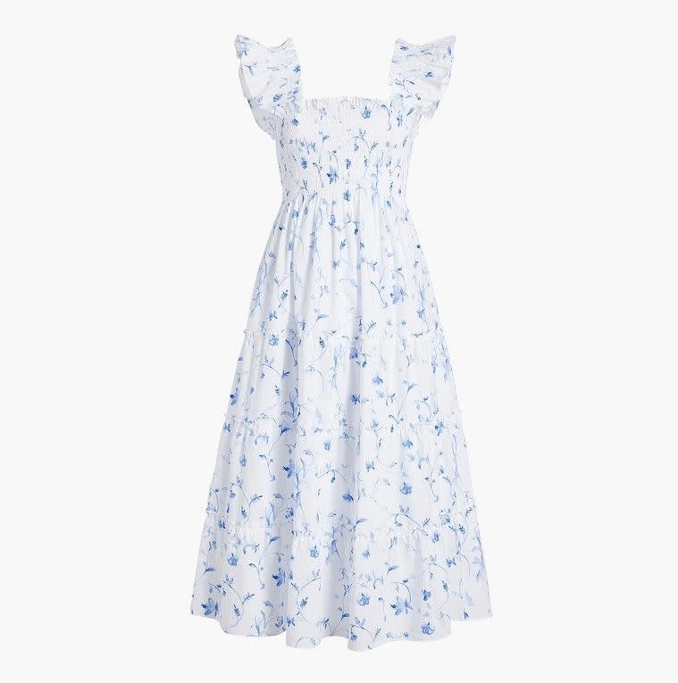 Hill House - Ellie Nap Dress in blue botanical