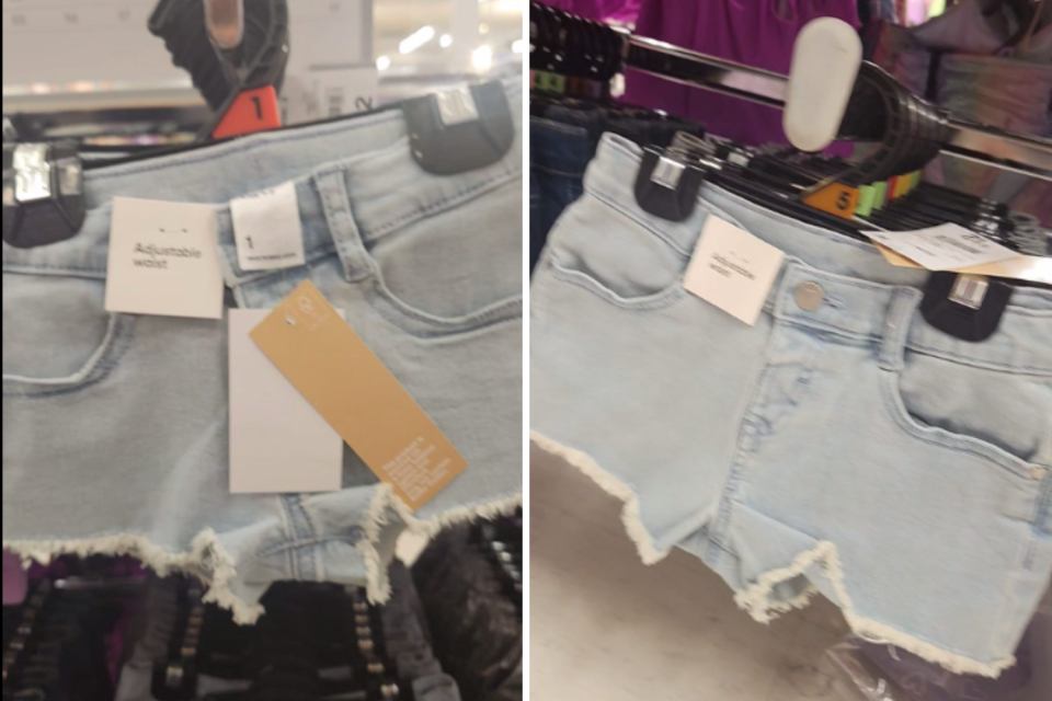 Some of Kmart's denim shorts. Photo: Facebook 