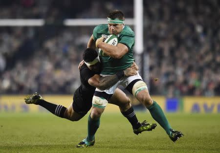 Ireland v New Zealand - 2016 Guinness Series - Aviva Stadium, Dublin, Republic of Ireland - 19/11/16 Ireland's CJ stander in action against New Zealand's Malakai Fekitoa Reuters / Clodagh Kilcoyne Livepic