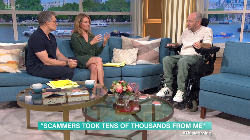 The former stuntman opened up on This Morning. (ITV screengrab)