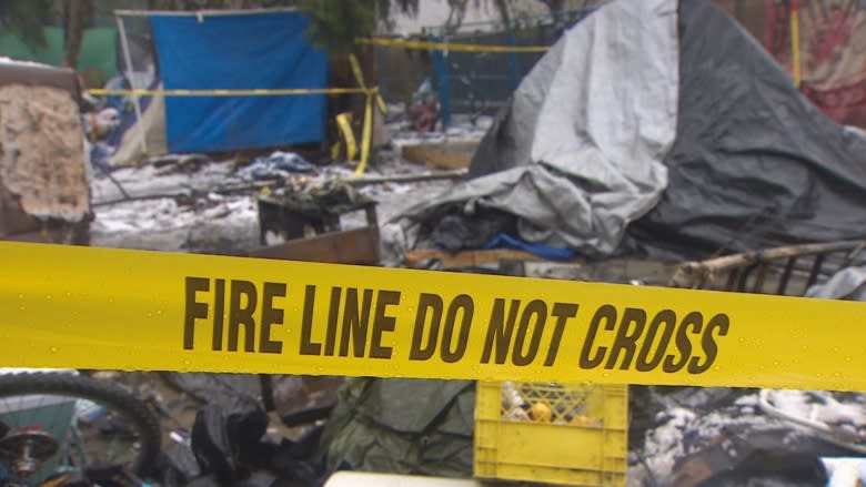 Tent fire a wake-up call for residents of Maple Ridge, B.C., homeless camp