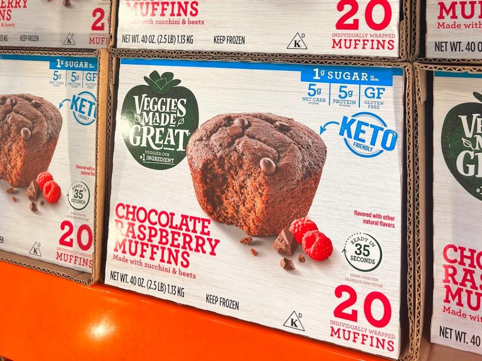 boxes of veggies made great chocolate raspberry muffins at costco