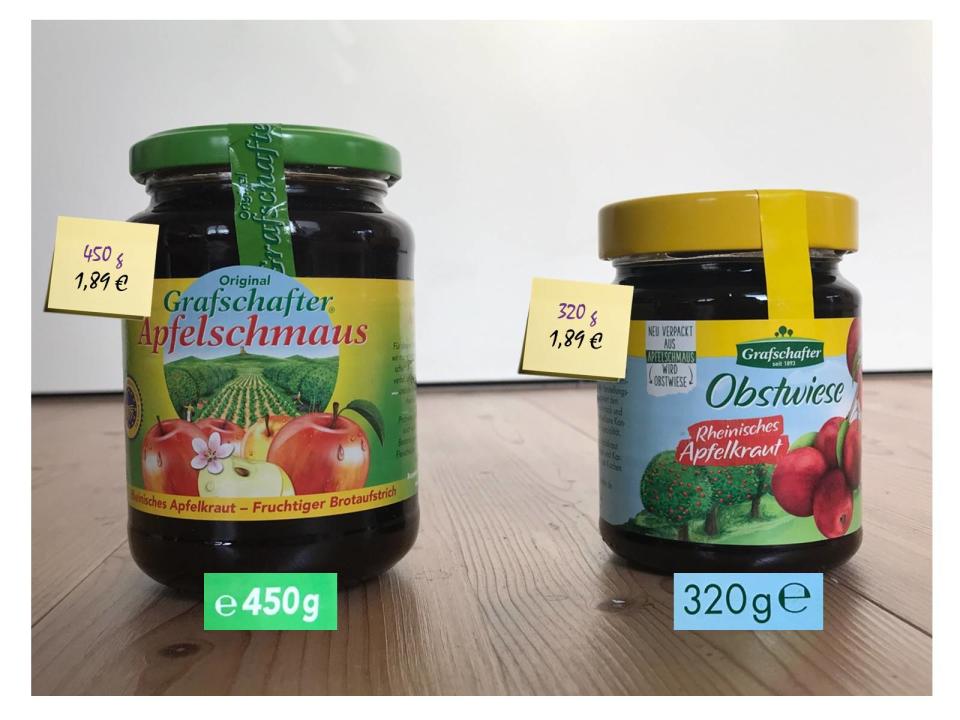 Neu verpackt aus Apfelschmaus wird Obstwiese – Kunden zahlen 40 Prozent mehr.