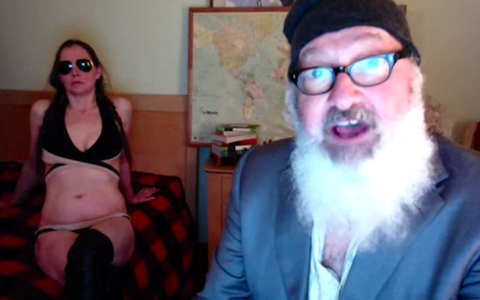 Randy and Evi in a still from a bizarre video posted on YouTube in 2015