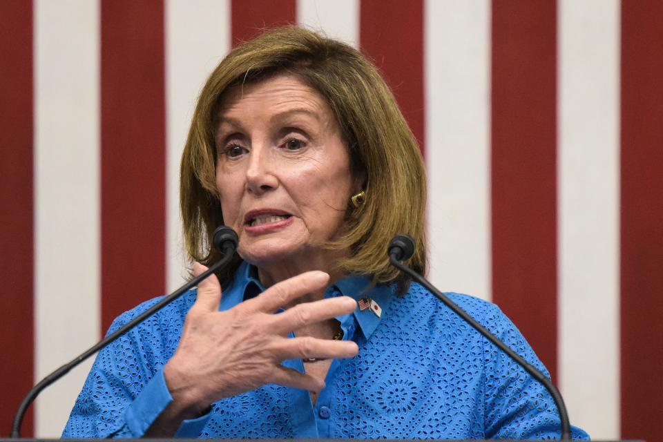 US House speaker Nancy Pelosi speaks during a press conference at the US Embassy in Tokyo on 5 August 2022, at the end of her Asian tour, which included a visit to Taiwan (Afp/AFP via Getty Images)
