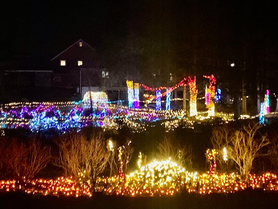The winter lights display at Red Apple Farm will be open from 4 p.m. to 9 p.m. most night through New Year’s Eve.