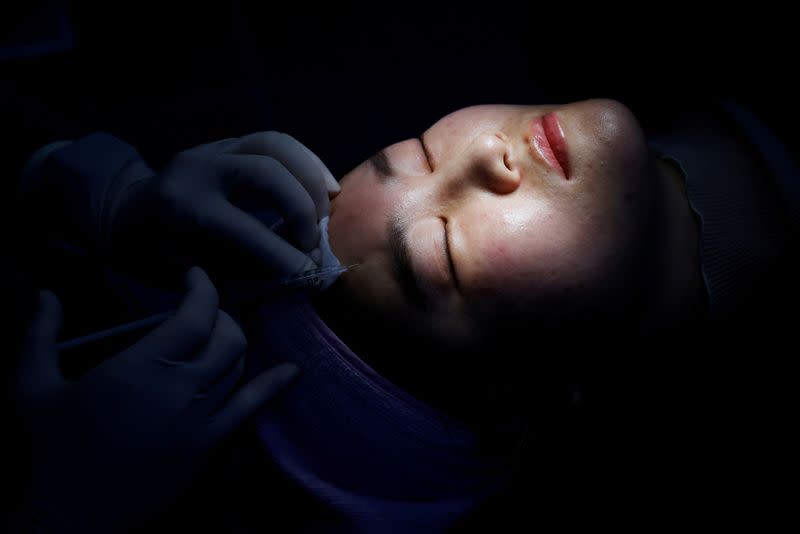 Kim Seul-ki gets Botox injection, amid the coronavirus disease (COVID-19) pandemic in Seoul