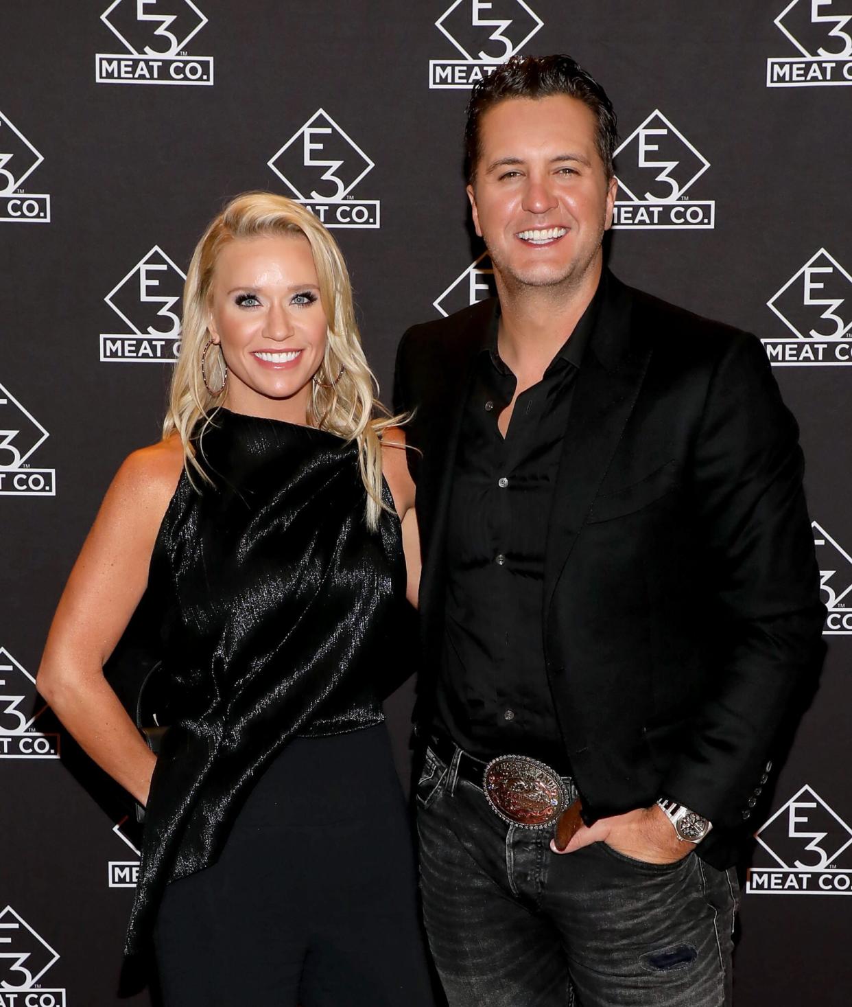 Luke Bryan and Caroline Boyer BryanE3 Chophouse Nashville Grand Opening Party