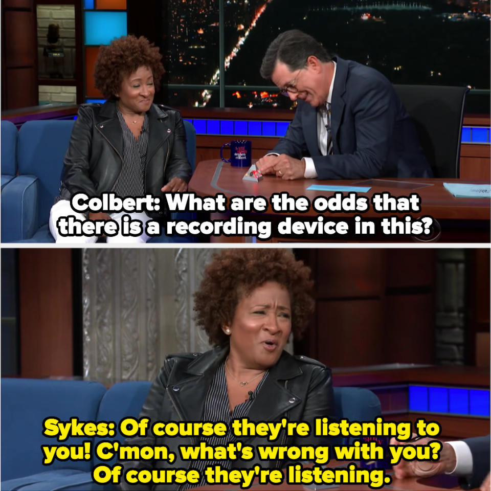 Wanda Sykes tells Colbert that of course he's being listened to by the NSA