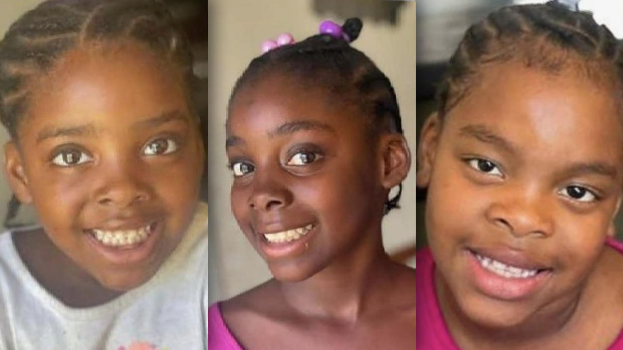 Eight-year-old A’Miyah Hughes, 9-year-old Zi’Ariel Robinson-Oliver, and 5-year-old Te’Mari Robinson-Oliver 
