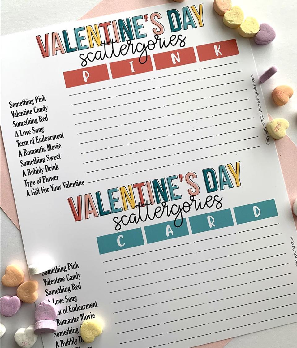 valentines day games adults valentines day scattergories