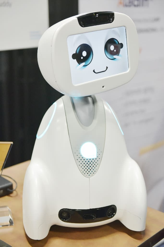 Buddy the companion robot by Blue Frog Robotics is seen on display during the CES Unveiled preview event at the Mandalay Bay Convention Center during CES 2018 in Las Vegas on January 7, 2018 (AFP Photo/MANDEL NGAN)