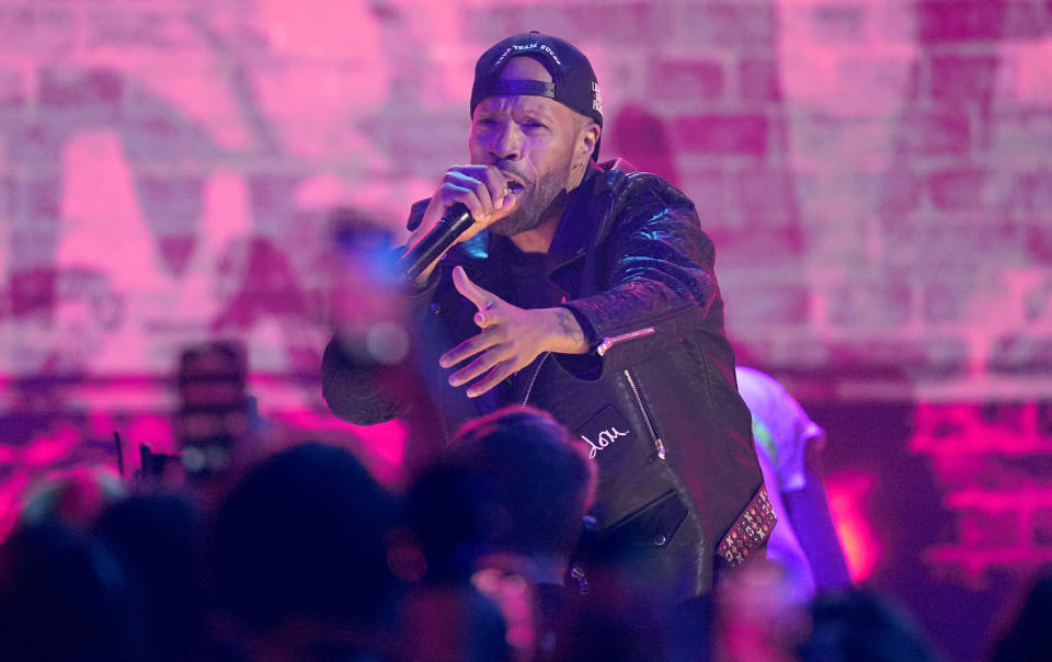 Redman performs "Da Goodness" at the BET Awards on Sunday, June 25, 2023, at the Microsoft Theater in Los Angeles. (AP Photo/Mark Terrill)