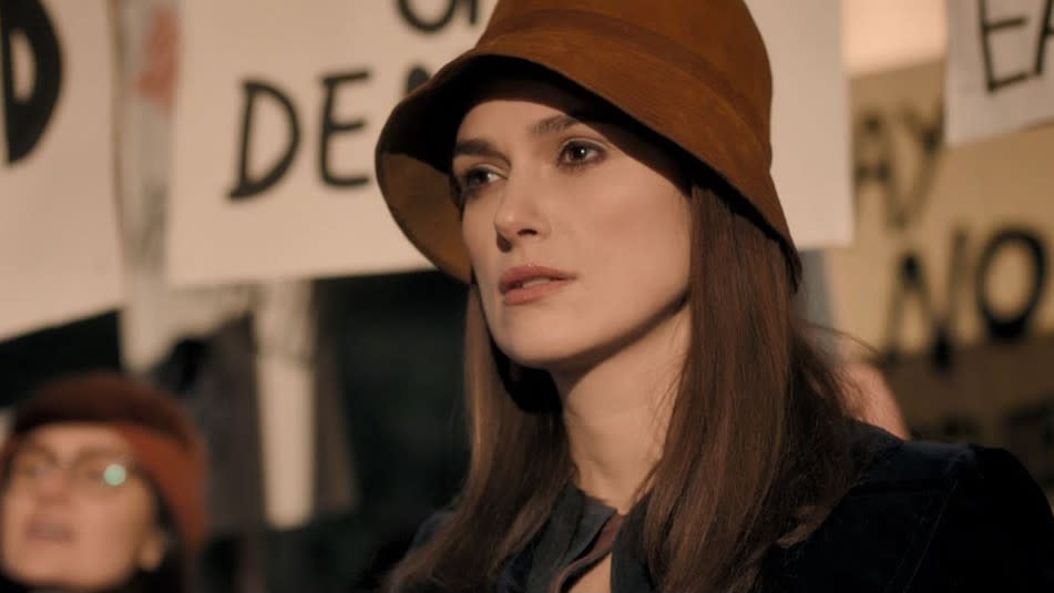 Keira Knightley as activist Sally Alexander in 'Misbehaviour'. (Credit: Pathe)