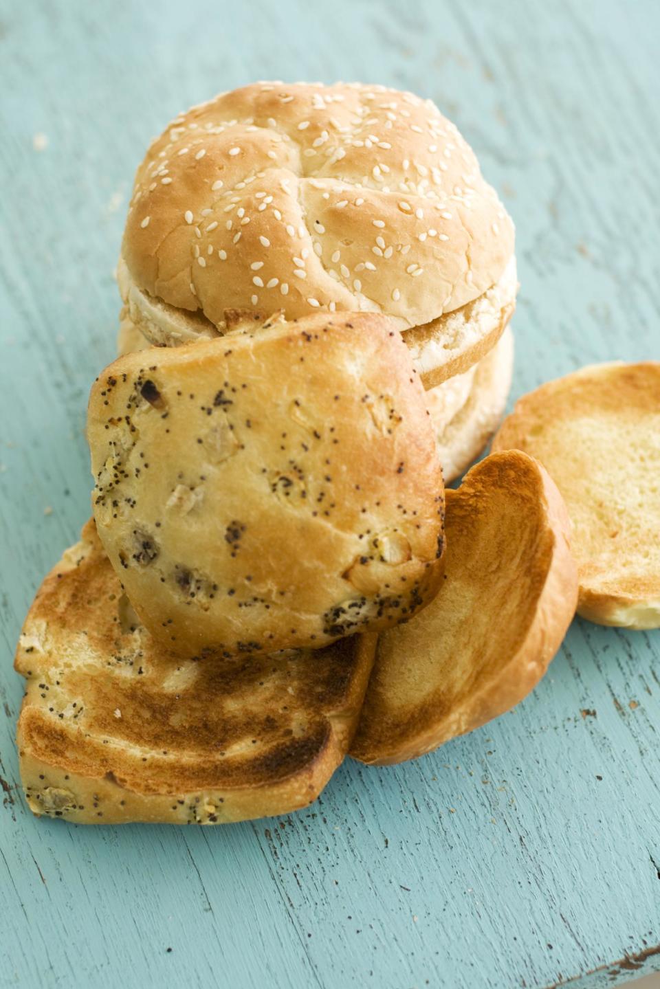 In this image taken on May 13, 2013, toasted buns and rolls are shown in Concord, N.H. (AP Photo/Matthew Mead)